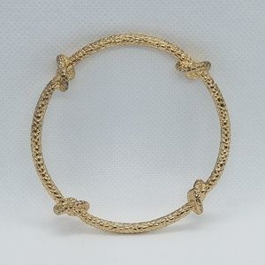 Knotted Metal Bracelet Goldtone
